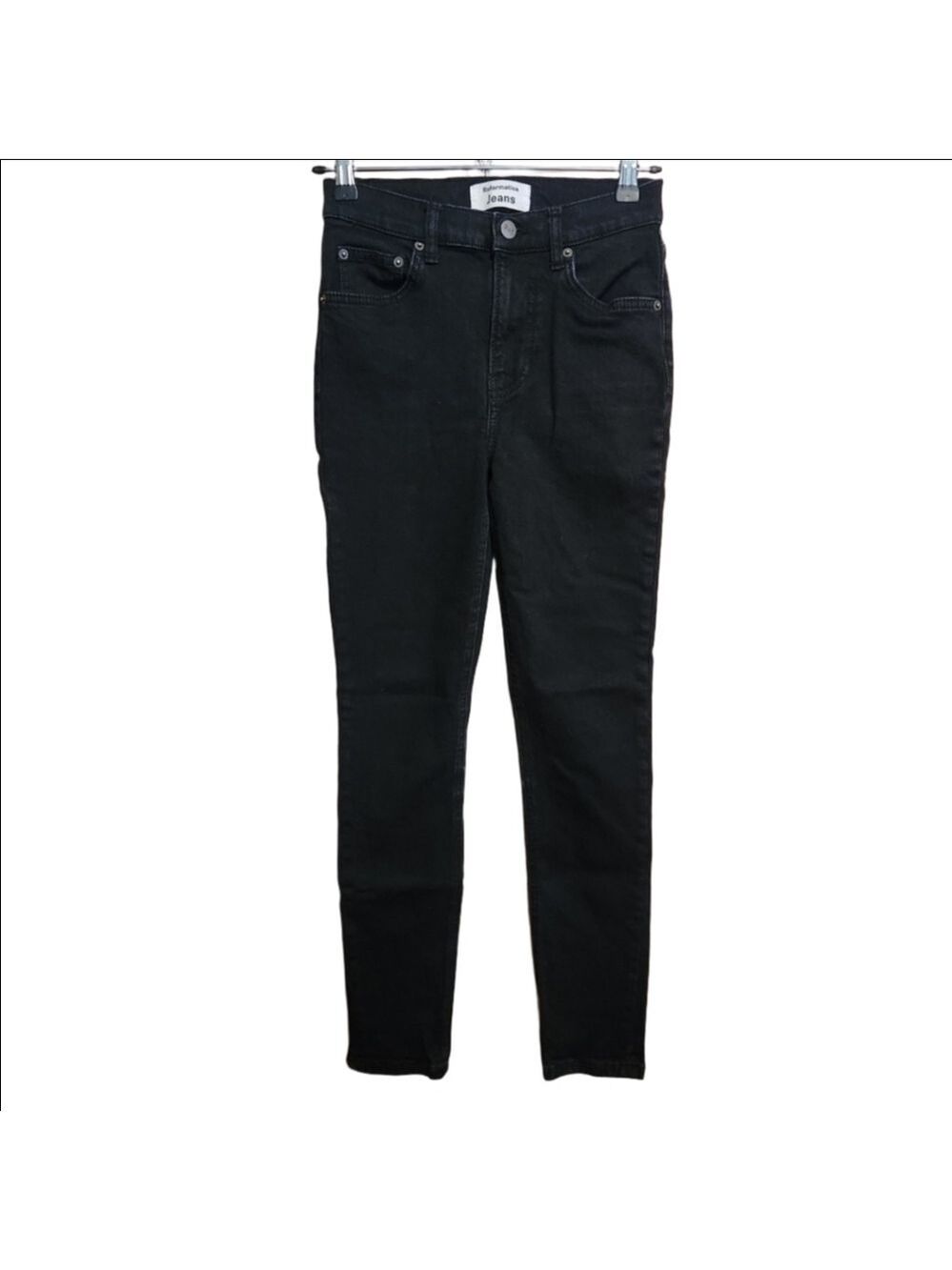 REFORMATION HIGH RISE STRETCH SKINNY BLACK JEANS SIZE 25 - Picture 6 of 6
